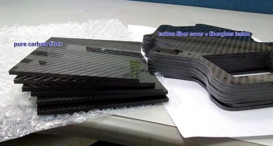 Kohlenstofffaser aussehen gemischte Glasfaserplatte Platte 1 mm